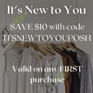 Use code ITSNEWTOYOUPOSH to SAVE $10 on your first purchase.